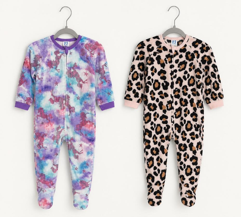 Childrens PJ Place Baby Girls Unicorn & Petal Fleece One Piece Pajamas 12-18M